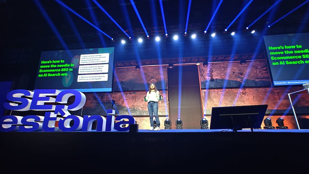 Aleyda Solis on the stage of SEO Estonia 2026