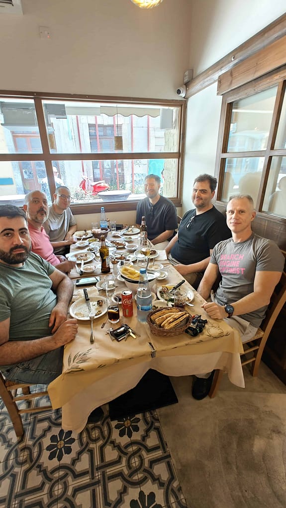 members of the gsc in a local tavern in limassol